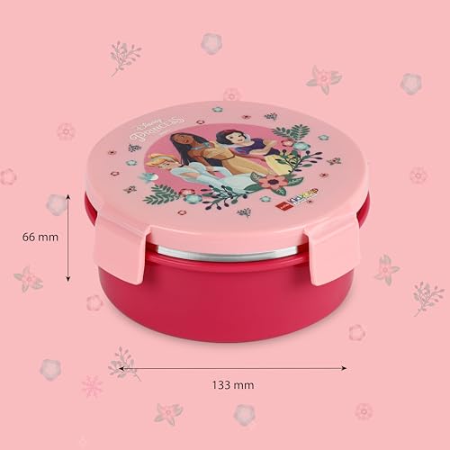 Image of CELLO Kidzbee Pluto Dream Weavers Insulated Kids Lunch Box, Pink | Silicone Food-Grade Seal Lid | 3D Touch & Feel Designs Tiffin | Leak Proof & Secure 4 Sided Click Locks | Ideal for School & Picnic