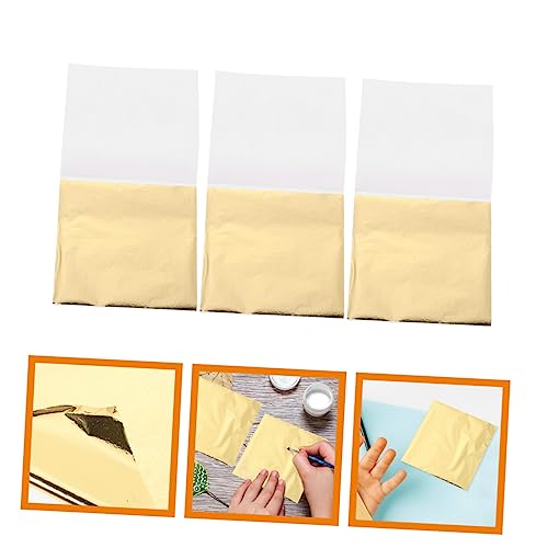 200 Folhas Imitação de papel dourado flocos de folha de folha de ouro para móveis artesanato em resi