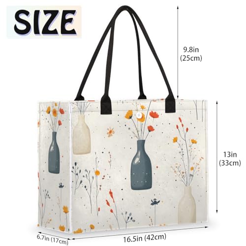 Flower Pot Flower Tote Bag for Women Large Beach Bag Reusable Tote Bags for Work Travel Beach Shopping2
