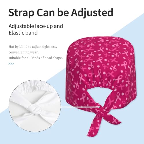 Image of Surgical Caps Men Women, Scrub Cap with Sweatband Adjustable | Tie Back Nurse Cap, Nursing Breathable Working Hat, Scrub Cap, Medical Hats