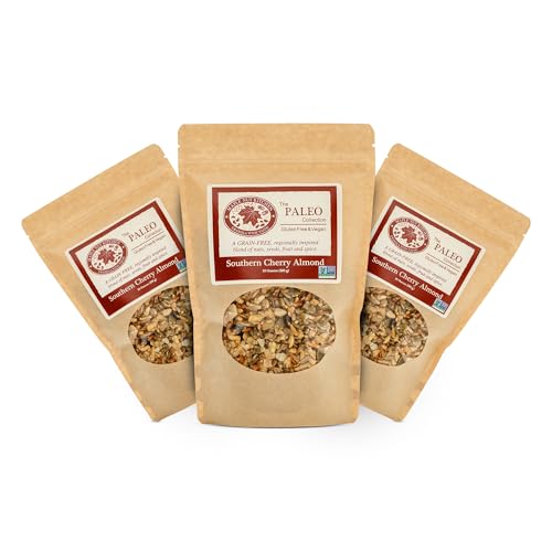 Image of Maple Nut Kitchen Southern Cherry Almond Granola 3 Pack - Paleo Grain Free Nut Granola with Tart Cherries, Coconut & Seeds - No Sugar Added, Oat Free, Gluten-Free, Vegan, High Protein, Low Carb Cereal