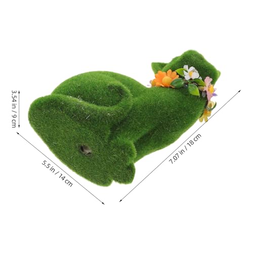 Statue de chat floqué vert pour décoration de jardin extérieur - 3