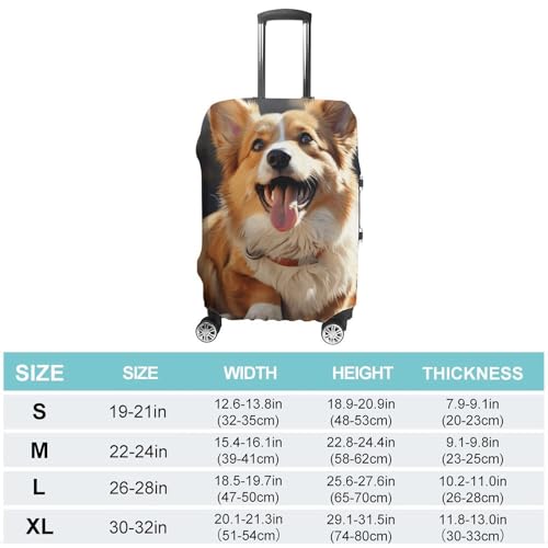 Travel Luggage Cover Elastic Washable Suitcase Cover Fashion Scratch-Resistant Baggage Covers Cute Corgi Dog Suitcase Protector Fit 18-32 Inch Luggage2
