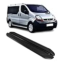 OMAC Trittbretter Seitenschweller kompatibel mit Renault Trafic 2001-2014 L2 Aluminium Schwarz