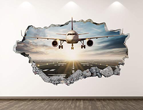 Vinilo decorativo avión 70"W x 40"H para pared miniatura 1