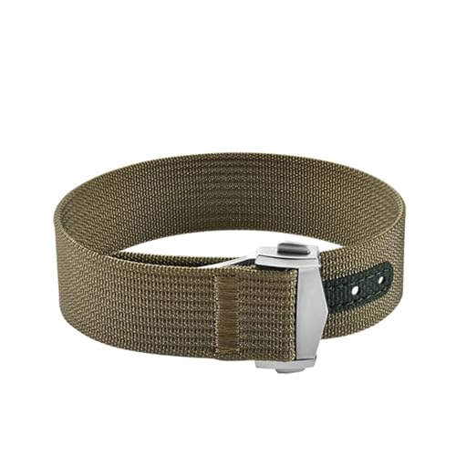 �O���[�h�i�C�����X�g���b�v 20mm �I���K X �X�E�H�b�` ���[���X�E�H�b�` �X�|�[�c �t�H�[���f�B���O�o�b�N�� �E�H�b�`�o���h �u���X���b�g �V�[�}�X�^�[ 300�Ή�(Olive Green)