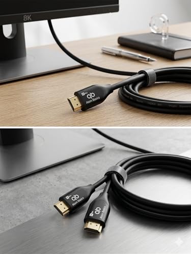 Image of Atom Basics HDMI2.0V Gold Plated 19+1 Core Premium High-Speed HDMI| 18Gbps with Ethernet | 4K@120Hz | Ultra HD,HDR,2160P,1080P | Dual Screen Display | 4 Voice Signal Streams - 5 Meter