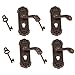 XZANTE 4 Pcs Maison de Poupée Serrure 1:12 Alliage Rétro Maison Maison Miniature Serrure Porte Maison de Poupée Meubles Accessoires Poignée Droite Serrure de Porte Key Scene Accessoires