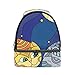 Tizorax Abstract Cats in vetro colorato seduto sul tetto contro cielo stellato e luna pranzo borsa termica porta pranzo picnic bag scuola borsa termica per unisex bambini