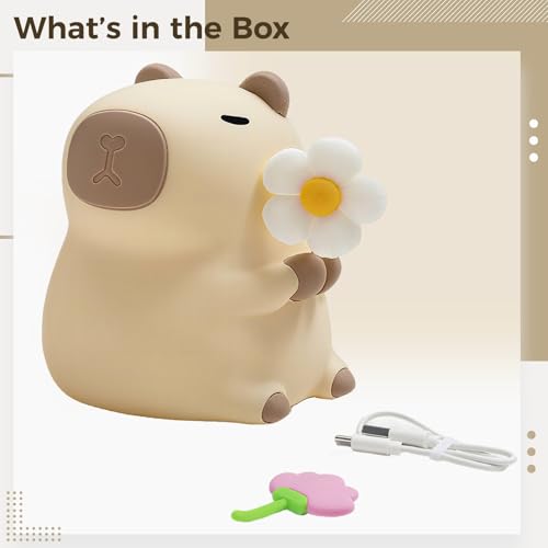 Lámpara de noche Capybara de silicona multicolor miniatura 4