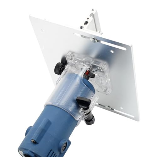 Nicear Einlegeplatte für Frästische, Aluminiumlegierung, Holzfräs-Klappbrett, Kantenbeschneidemaschine mit transparentem Staubschutz, Gravurhilfswerkzeug für Frästische