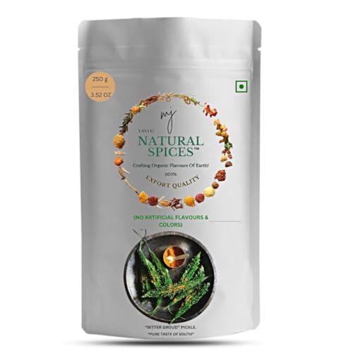 MJTASTENATURAL Bitter Gourd Karela Pickle, Authentic South Indian Style Spicy