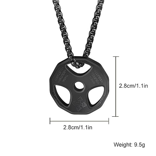 AILUOR Men Women's Dumbbell Pendant Necklace Stainless Steel Couples Barbell Pendant Fitness Gym Sports Dumbbell Weight Lifters Barbell Chain Jewelry 5