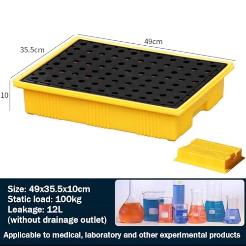 Plateau de confinement des déversements de tambour d'huile avec grille, palette anti-fuite robuste pour un rangement sûr et une protection de l'environnement, plateau d'égouttement industriel