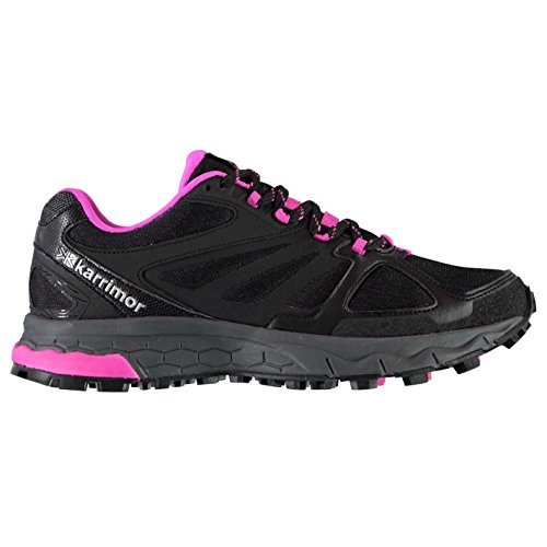 Karrimor Womens Tempo Trail Running Shoes Lace Up Breathable Padded Ankle Collar Black/Pink UK 6 (39)