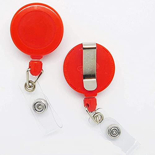 Image of ANG ID Card Holder with Neck Lanyard & Retractable Reel YOYO | Plastic Badge Holder for Office School Employee ID Cards | Vertical & Horizontal Use | Made in India (Red)