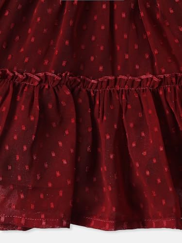 Image of Nautinati Baby Girls Flared Frock with Flutter Sleeves | Age 0-3 Years