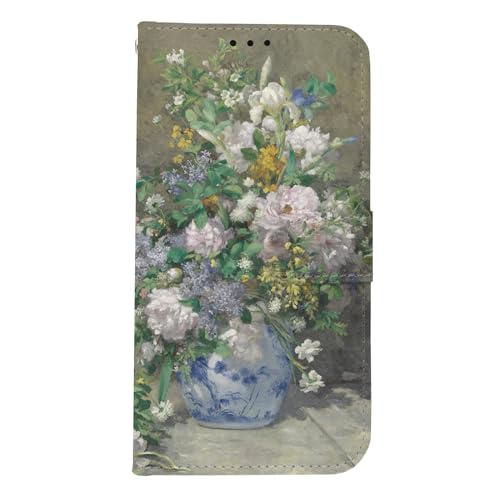 ONLYOU iphone 15 plus 用 手帳型 ケース ルノワール 名画 絵画 アート おしゃれ エレガント 韓国 diary case アイフォン15プラスケース (iPhone15Plus ルノワール 春の花束)