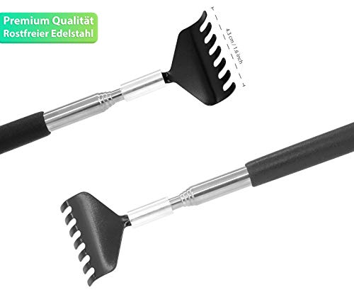 2x roestvrij stalen rugkrabber 68cm bereik - Hoogwaardige krasmachine met uitschuifbare stang - Telescopische metalen… - Image 4
