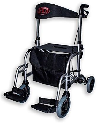 Antar 13709 Premium Híbrido Aluminio Andador y Transportes Ruedas...