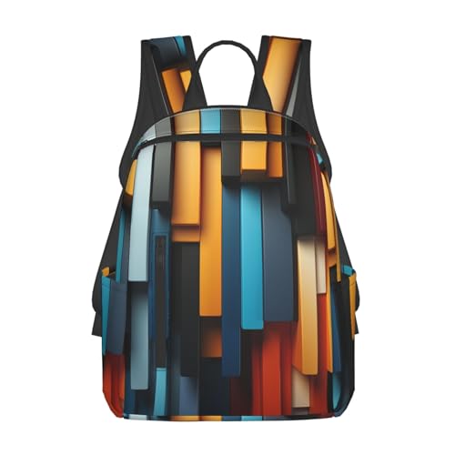 Backpack 14.7 inch Lightweight Large Bookbag Stripe arrangement Daypack for Travel Office Work