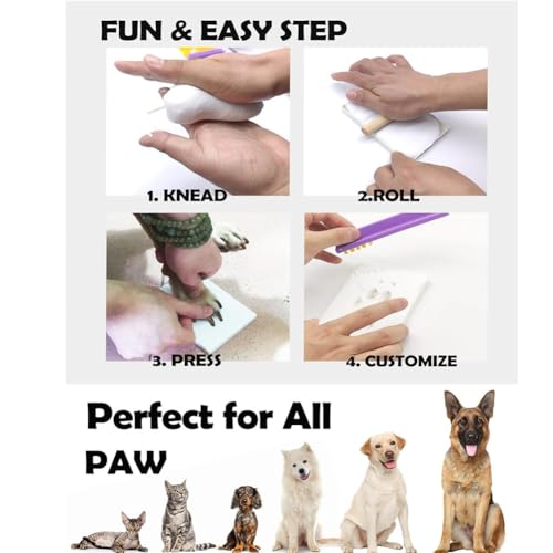 Journdream Pfotenabdruck Set Hund und Katze, DIY Pfotenabdruck Set,3D Holz Bilderrahmen Pfotenabdruck für Hunde oder Katzenbesitzer,Pet Pawprints Bilderrahmen (black)