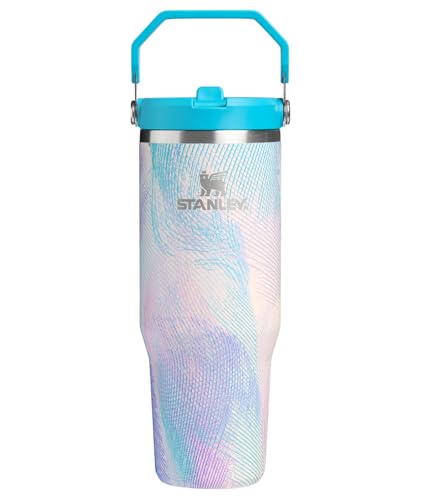STANLEY IceFlow 2.0 Flip Straw Tumbler with Handle 30 oz | Twist On Lid and Flip Up Straw | Leakproof Water Bottle | Insulated Stainless Steel | BPA-Free | Sea Glass Plume