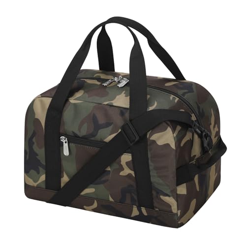 Small Gym Bag Carry On Bag - 12 in Mini Duffle Bag Lightweight for Overnight Travel(Camouflage) 12inch Camouflage