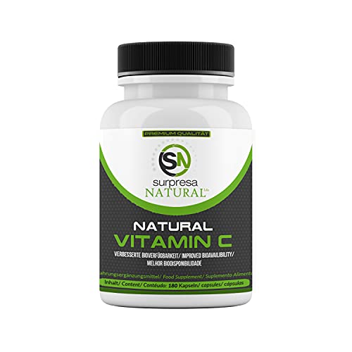 Surpresa Natural® - Natürliches Vitamin C hochdosiert | 180 Vitamin C Kapseln aus Acerola| hochdosiertes Vitamin C Pulver mit Quercetin | laborgeprüft & vegan | Made in Germany Cover