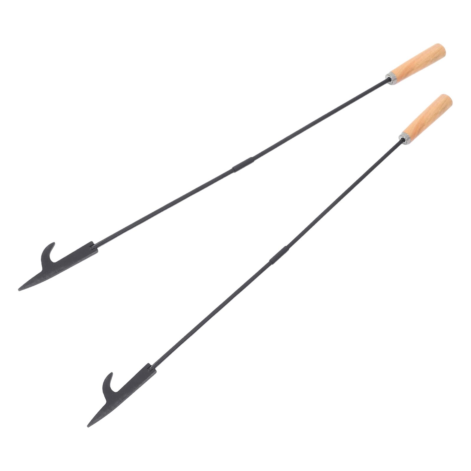 TOPBATHY Attizzatoio in Ferro con Manico in Legno, Set 2 Pezzi Smontabile per Braciere, Stufa a Legna da Esterno e Falò, Strumento Portatile per Campeggio e Uso Interno