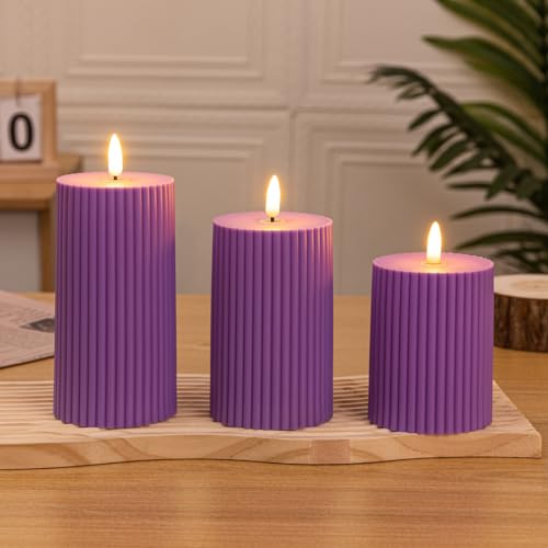 Lonkenn 3er-Set LED Kerzen, Flammenlose Batterie-Kerzen, Elektrische...