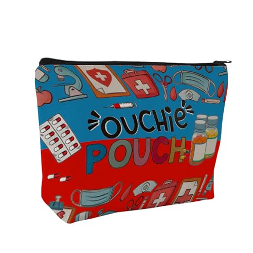 Medicine Storage Pouch with Diabetes, Medicines Bag, and Medical Supply Designs, White Canvas Zipper Cases, Multi-Use Functionality (Gift for Birthdays, Graduation, Christmas) (Style D)