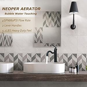   Vessel-Sink-Faucet-Matte-Black-Bathroom-Tall-Faucet-Single-Hole-Deck-Mount-Pop-up-Drain-Assembly-Without-Overflow-Water-Supply-Lines-Included