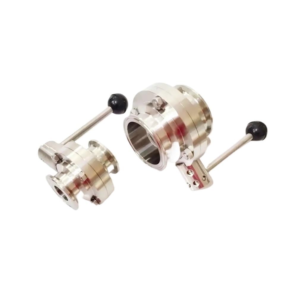 RTRCAGAKM Fit 89mm Pipe OD X 3.5" Tri Clamp Butterfly Flow Control Valve SUS 316L Stainless