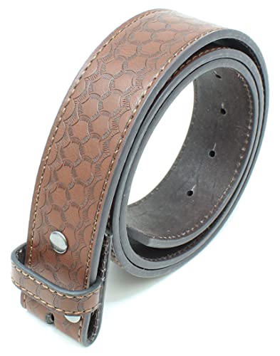 BC Belts Leather Belt Strap with Dragon Scale Embossed Pattern 1.5" Wide with Snaps3