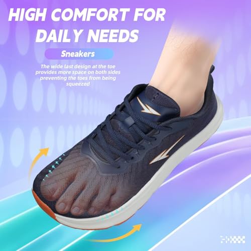 Image of Mens Wide Toe Box Running Shoes Casual Walking Sneakers Tennis Comfortable Athletic Sport Gym Workout Soft Sole