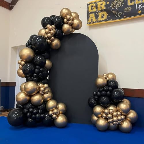 Image of Black and Gold Balloons 60Pcs 12in for Birthday Party Decorations | Gold and Black Latex Balloons for Wedding, Baby Shower, Graduation Party Decorations