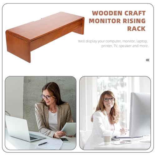 Support écran en bois rangement pour bureau ordonné - 8