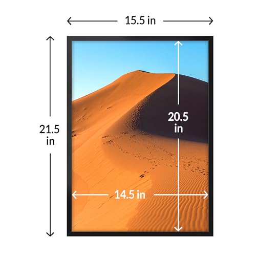 LaVie Home 15x21 Picture Frame for Wall Display, 15x21 Black Picture Frame with HD Plexiglas, 15 x 21 Poster Frame 1 Pack, Display Frame for Vertical or Horizontal, Classic Collection