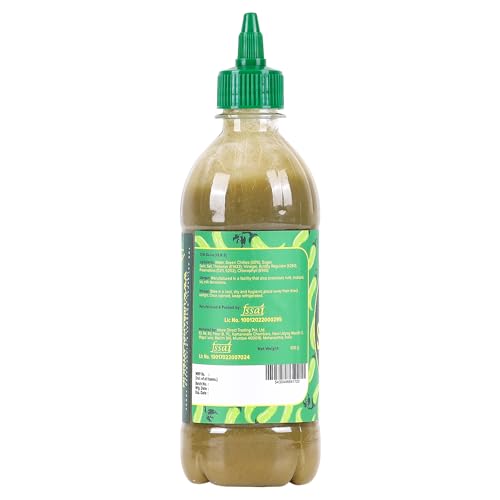 Image of Urban Platter Green Sriracha Hot Chilli Sauce - 500g | Spicy & Tangy Green Chilli Sauce | Thai-Inspired Sriracha for Dipping, Cooking & Marinades