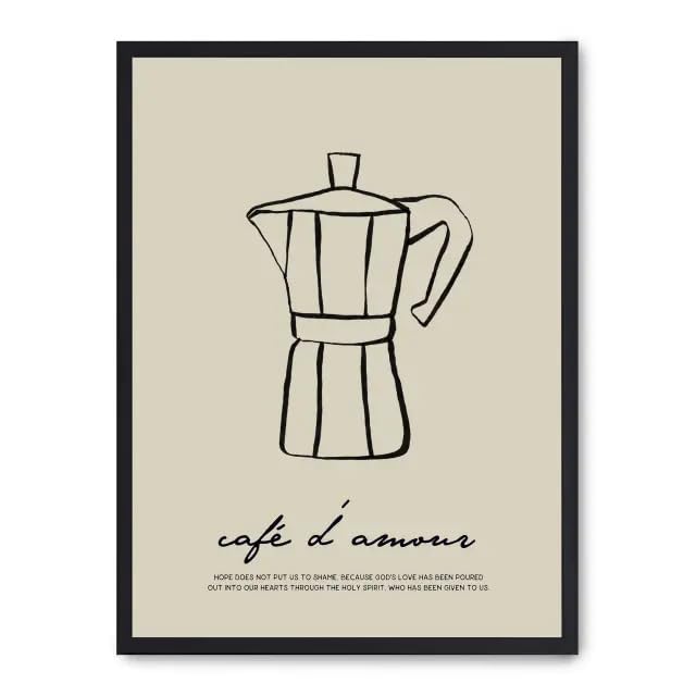 Cuadro love coffee FASE5 Habiller un mur vide de cuisine