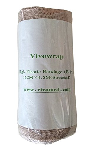 Vivotape Vivowrap Body Wrap Highly Elastic Bandage for Compression - 15Cm X 10M Box of 4 Rolls Tan