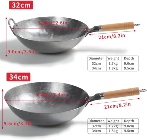 Wok Tradicional de Hierro Fundido Forjado A Mano 32cm miniatura 6