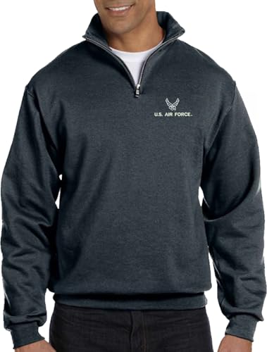 MilitaryBest U.S. Air Force HAP Wings with Text Embroidered Quarter-Zip Pullover