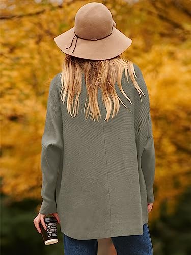 Image of ANRABESS Womens Casual Fall Sweater Turtleneck High Neck Batwing Sleeve Oversized Sweater Dress