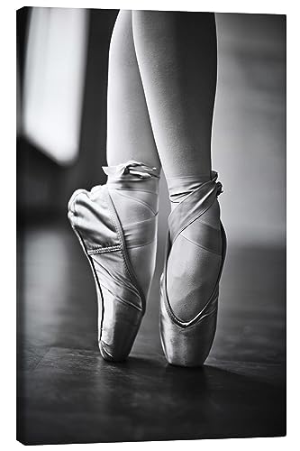 Posterlounge Pieds de danseuse Tableau sur toile 20 x 30 cm Noir et blanc Tableaux Décoration murale