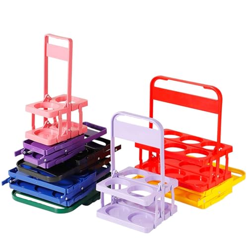 4 Holes Foldable Plastic Beverage Carrier with Handle, Drink Carrier for Delivery, Plastic Cup Carriers, Reusable Drink Holder with Handle Portable Drink Holder for DoorDash Grubhub Postmates Drivers - Thumbnail 7