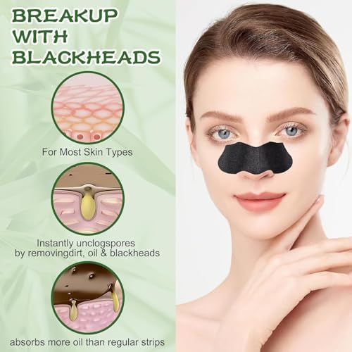 Blackhead Remover Strips 80 Pcs Charcoa Pore Strips Deep Cleansing