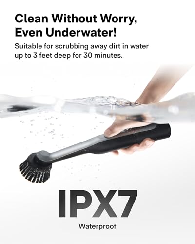 Image of HOTO Wand Cordless Spin Scrubber, Electric Grout Brush, 12 Brush Heads | IPX7 Full Body Waterproof Bathroom Scrubber, Cleaning Brush for Grout, Tiles, Corners, Crevices