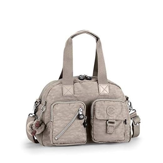 Kipling DEFEA K13636, Borsa a tracolla donna, 33 x 24 x 19 cm (L x A x P), Grigio (Grau (Warm Grey 828)), 33x24x19 cm (L x A x P)